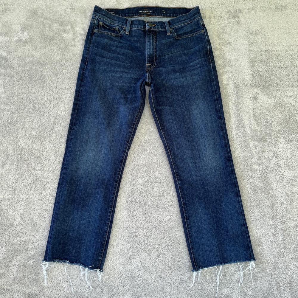 Lucky Brand Jeans Mens 33X28 Blue 361 Vintage Straight Dark Denim Tag 34X32